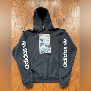 Adidas Black and White Graphic Hoodie Adult Size M
